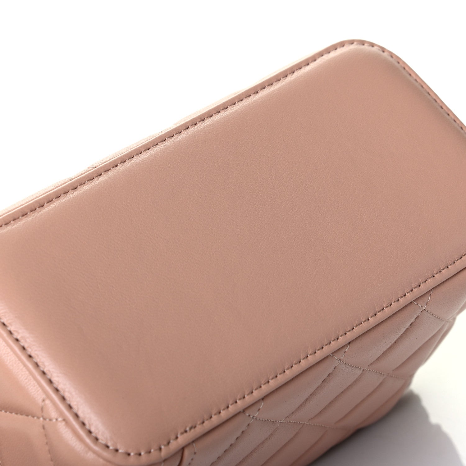 Chanel Lambskin Quilted Small Top Handle Vanity Case With Chain Beige 6 of 6