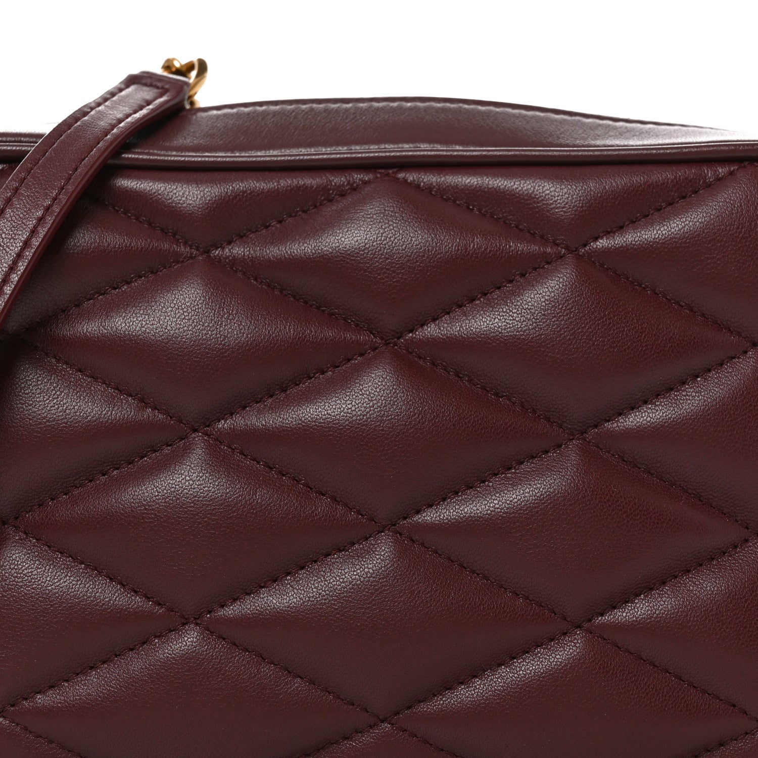 Saint Laurent Lambskin Quilted Mini Camera Bag Rouge Cabernet 8 of 10