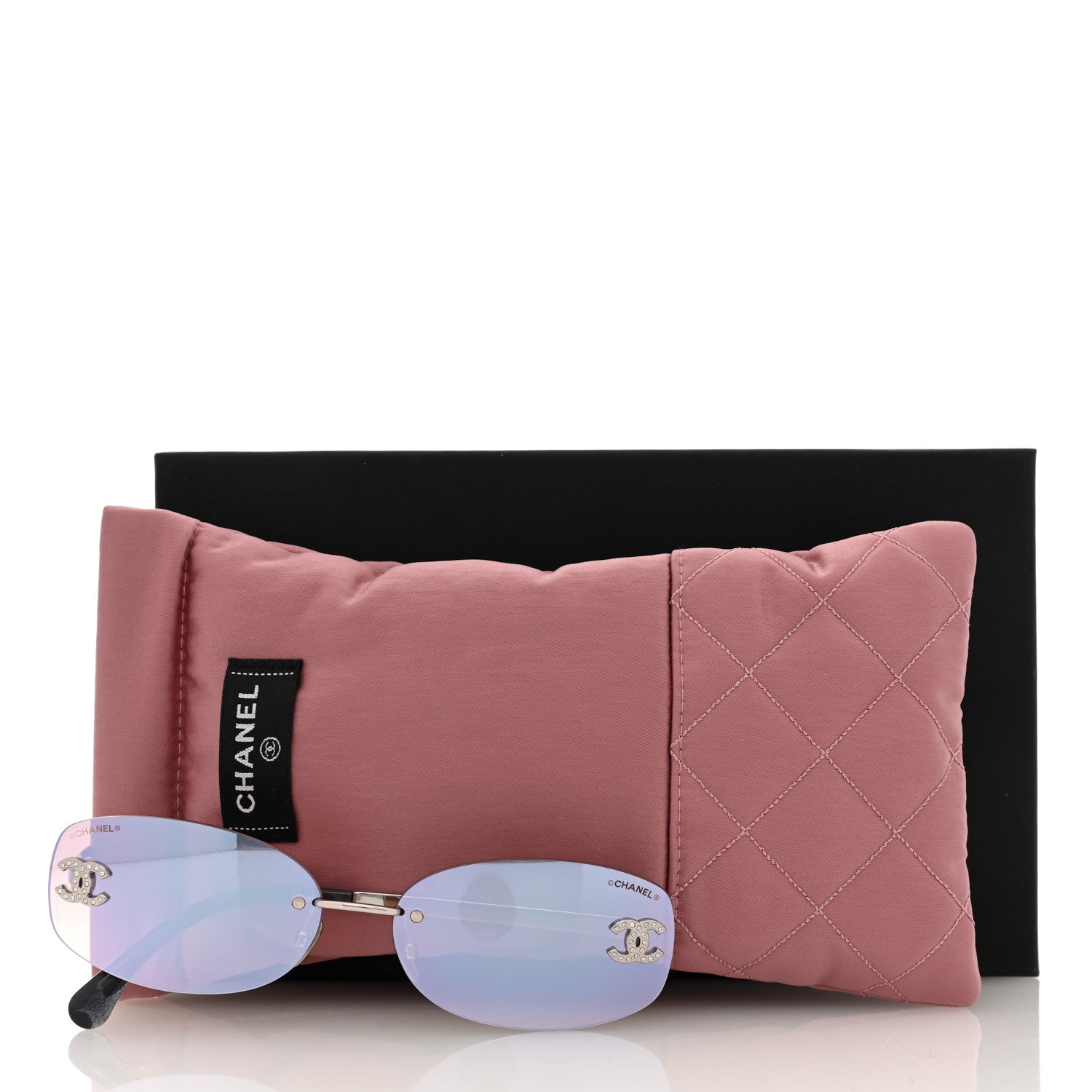 Chanel Metal Mirrored Crystal CC Oval Sunglasses 71559 Pink 8 of 8
