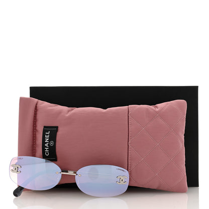 Chanel Metal Mirrored Crystal CC Oval Sunglasses 71559 Pink 8 of 8