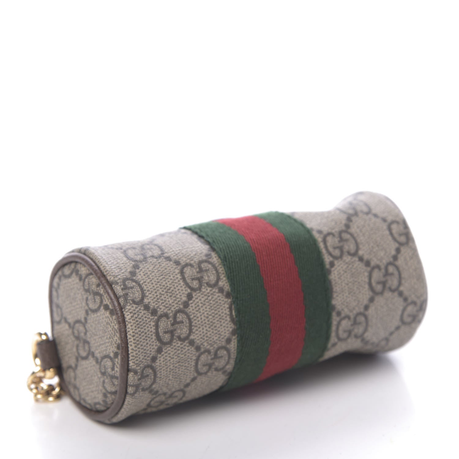 Gucci GG Supreme Monogram Web Ophidia Barrel Coin Purse Beige New Acero 4 of 7