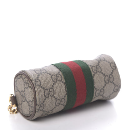 Gucci GG Supreme Monogram Web Ophidia Barrel Coin Purse Beige New Acero 4 of 7