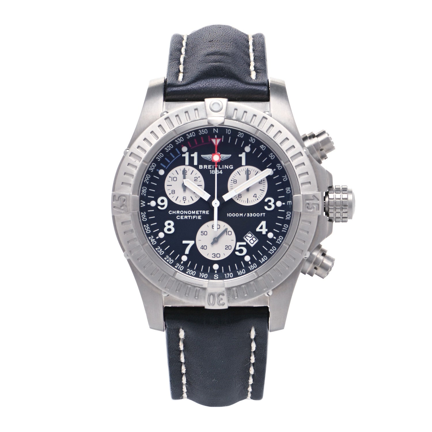 Breitling Titanium Calfskin 44mm Avenger Chronograph Automatic Watch Black E7336009 1 of 5