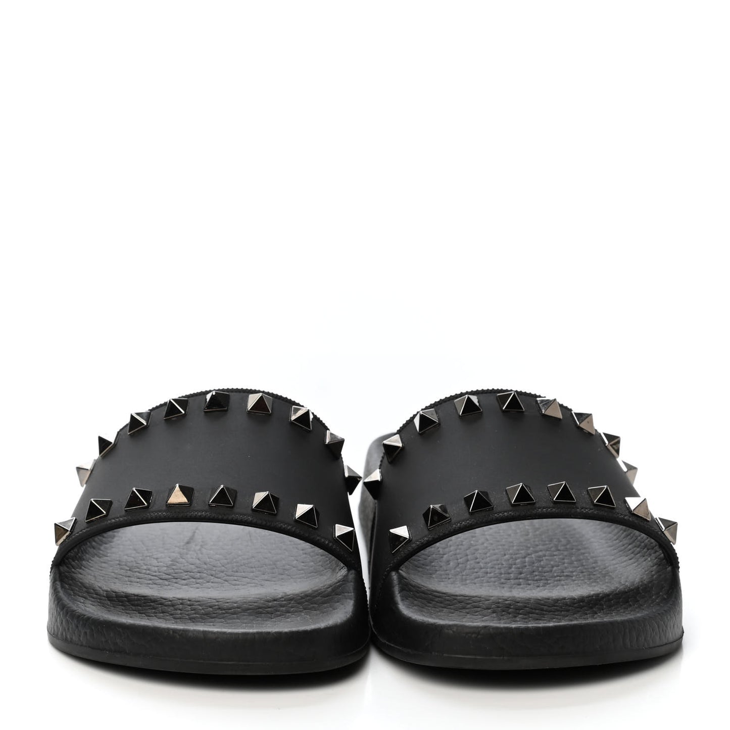Rubber Rockstud Slide Sandals 36 Black