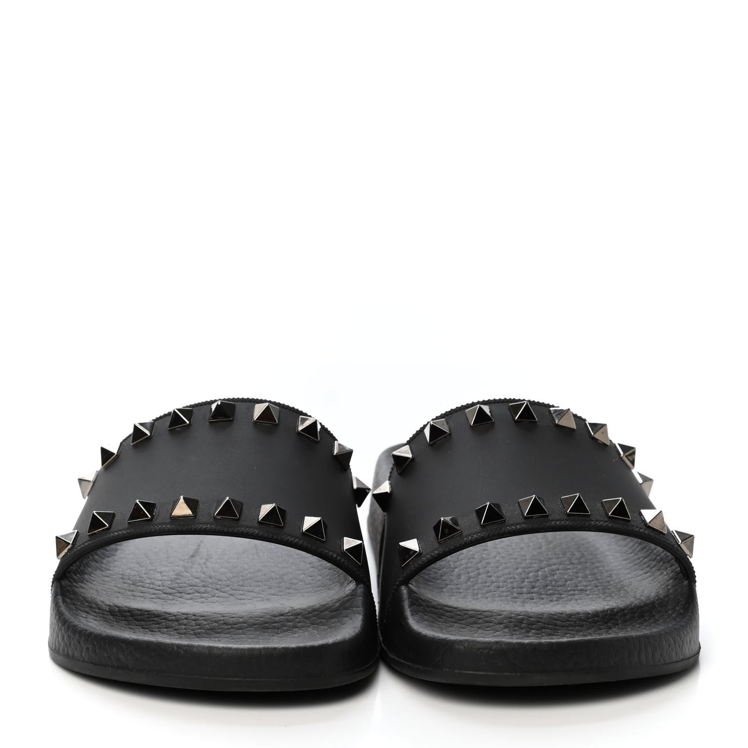 Valentino Garavani Rubber Rockstud Slide Sandals 36 Black 2 of 3