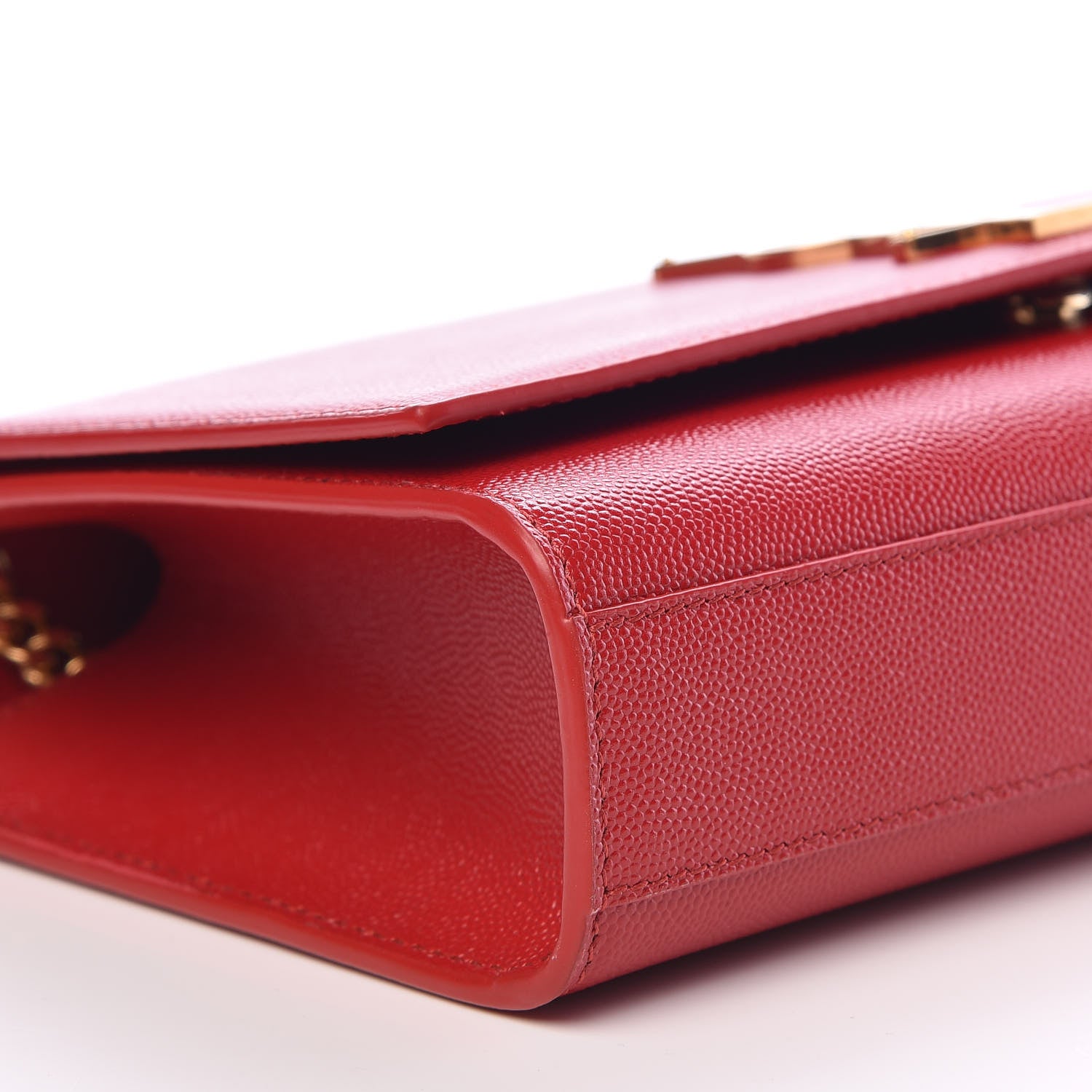 Saint Laurent Grain De Poudre Medium Monogram Kate Satchel Red 6 of 10