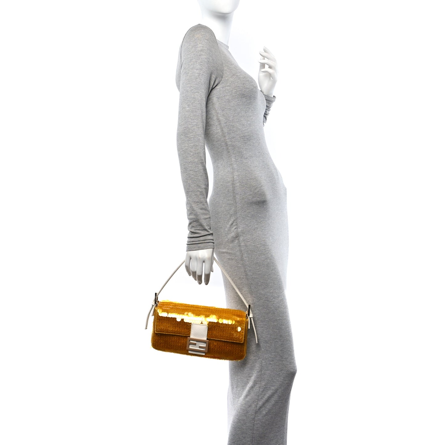 Satin Sequin Paillettes Elaphe Plexiglass Baguette 1997 Giallo Avorio