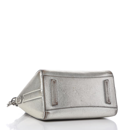 Givenchy Metallic Sugar Goatskin Mini Antigona Silver 4 of 12