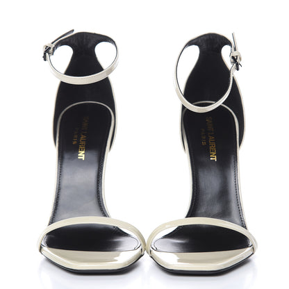 Saint Laurent Patent Calfskin Opyum Sandals 38 Neutro 2 of 8