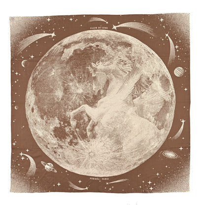 Hermes Silk Cashmere Clair De Lune Shawl 140 Camel White 1 of 3