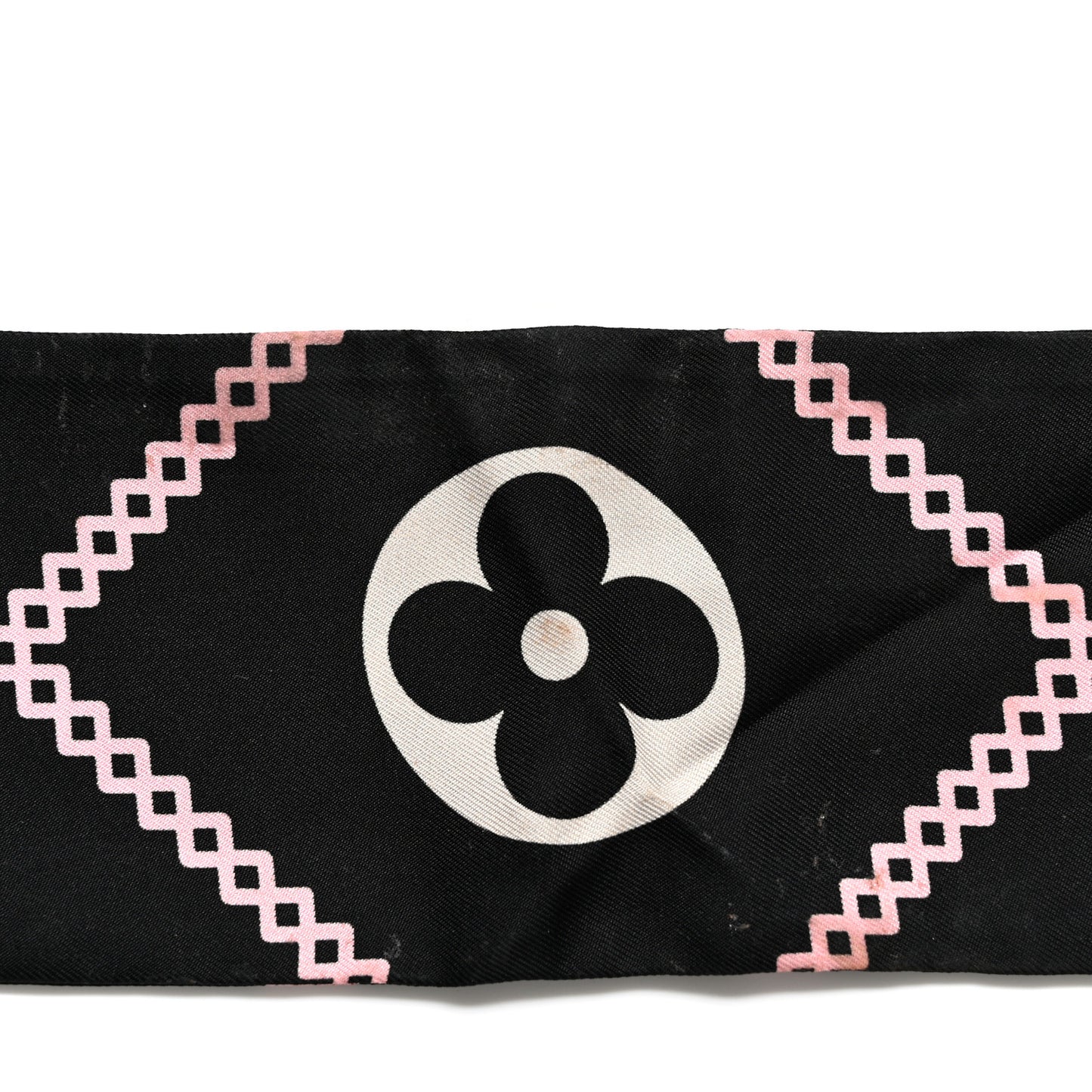 Silk Monogram Croisillon Bandeau Black