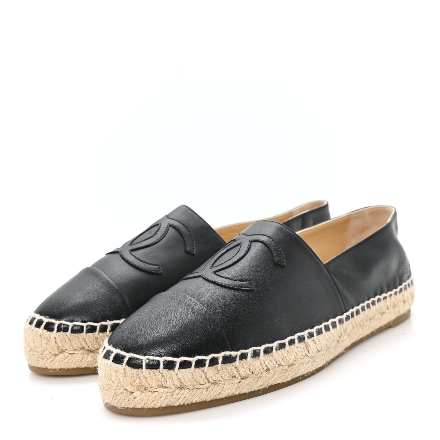 Chanel Lambskin CC Espadrilles 40 Black 4 of 9
