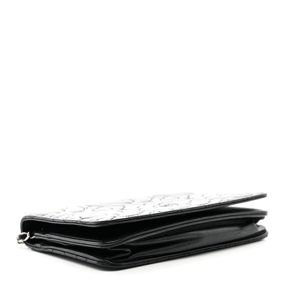 Chanel Lambskin Camellia Quilted Wallet On Chain WOC Black 4 of 11