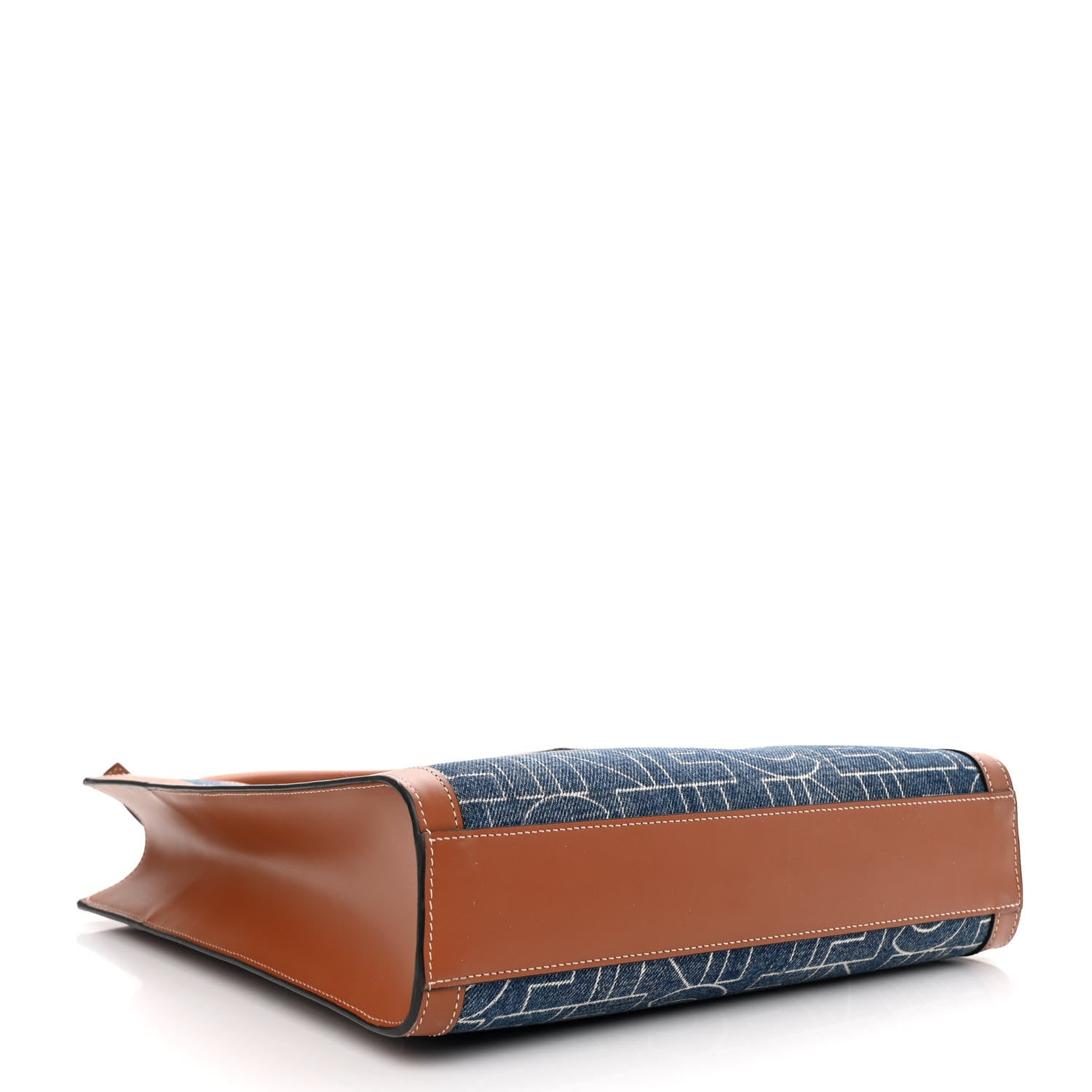 Celine Denim All Over Print Small Vertical Cabas Navy Tan 4 of 12