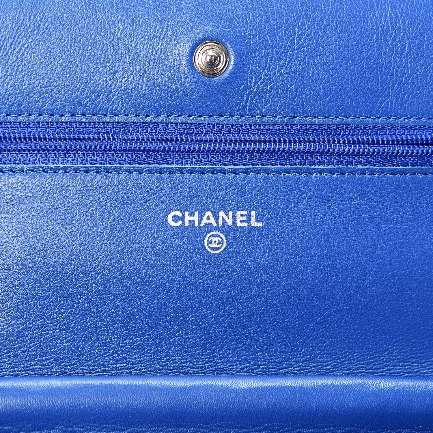 Chanel Patent Calfskin Quilted Wallet On Chain WOC Dark Blue 5 of 9