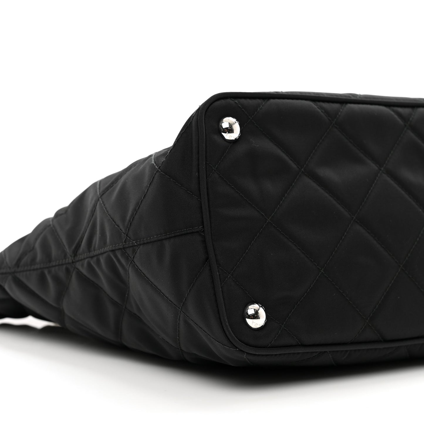 Nylon Tessuto Impuntu Quilted Tote Black