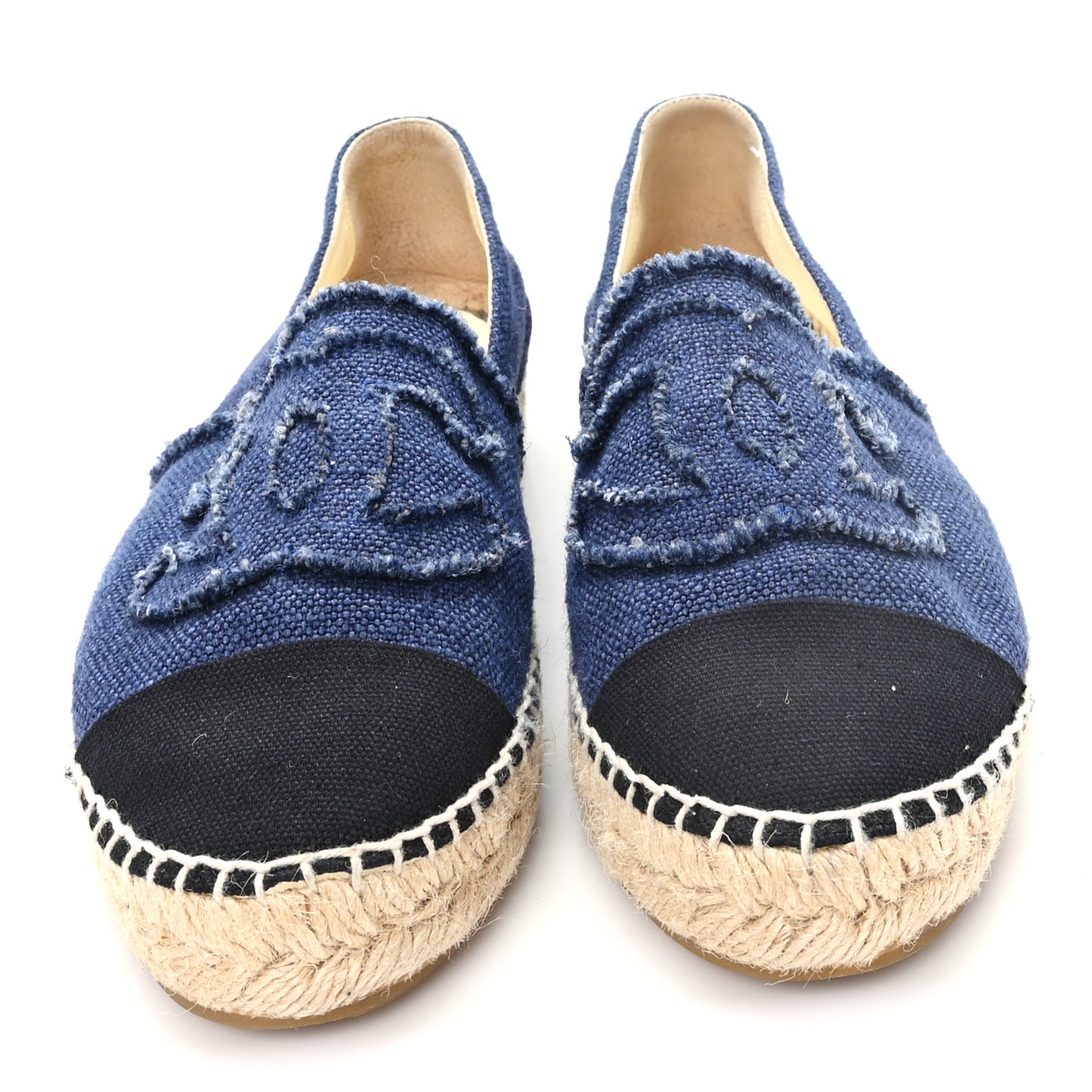 Denim Toile CC Espadrilles 37 Navy Black