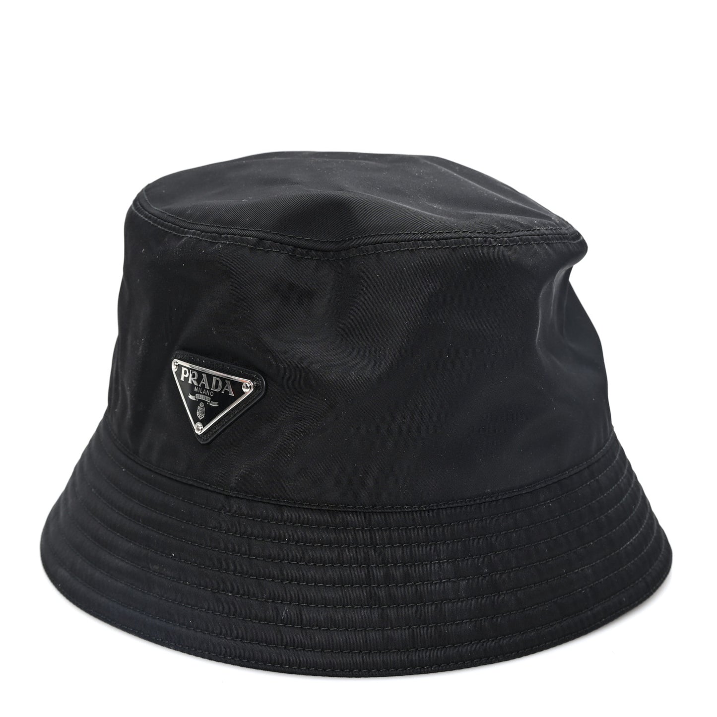 Re-Nylon Metal Triangle Logo Womens Bucket Hat XXL Black
