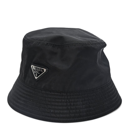 Prada Re-Nylon Metal Triangle Logo Womens Bucket Hat XXL Black 1 of 10