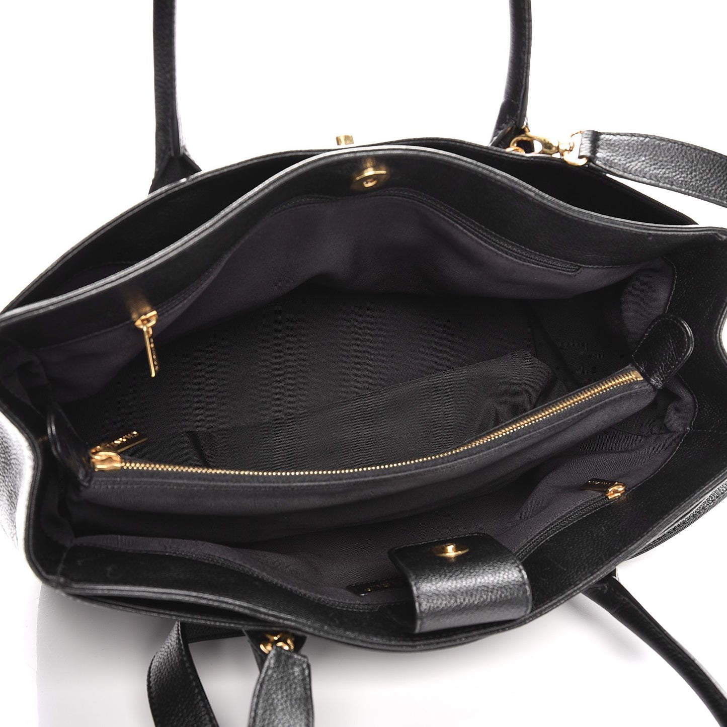 Calfskin Cerf Shopper Tote Black