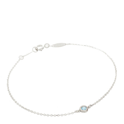Tiffany Sterling Silver Aquamarine Elsa Peretti Color By The Yard Bracelet 1 of 4
