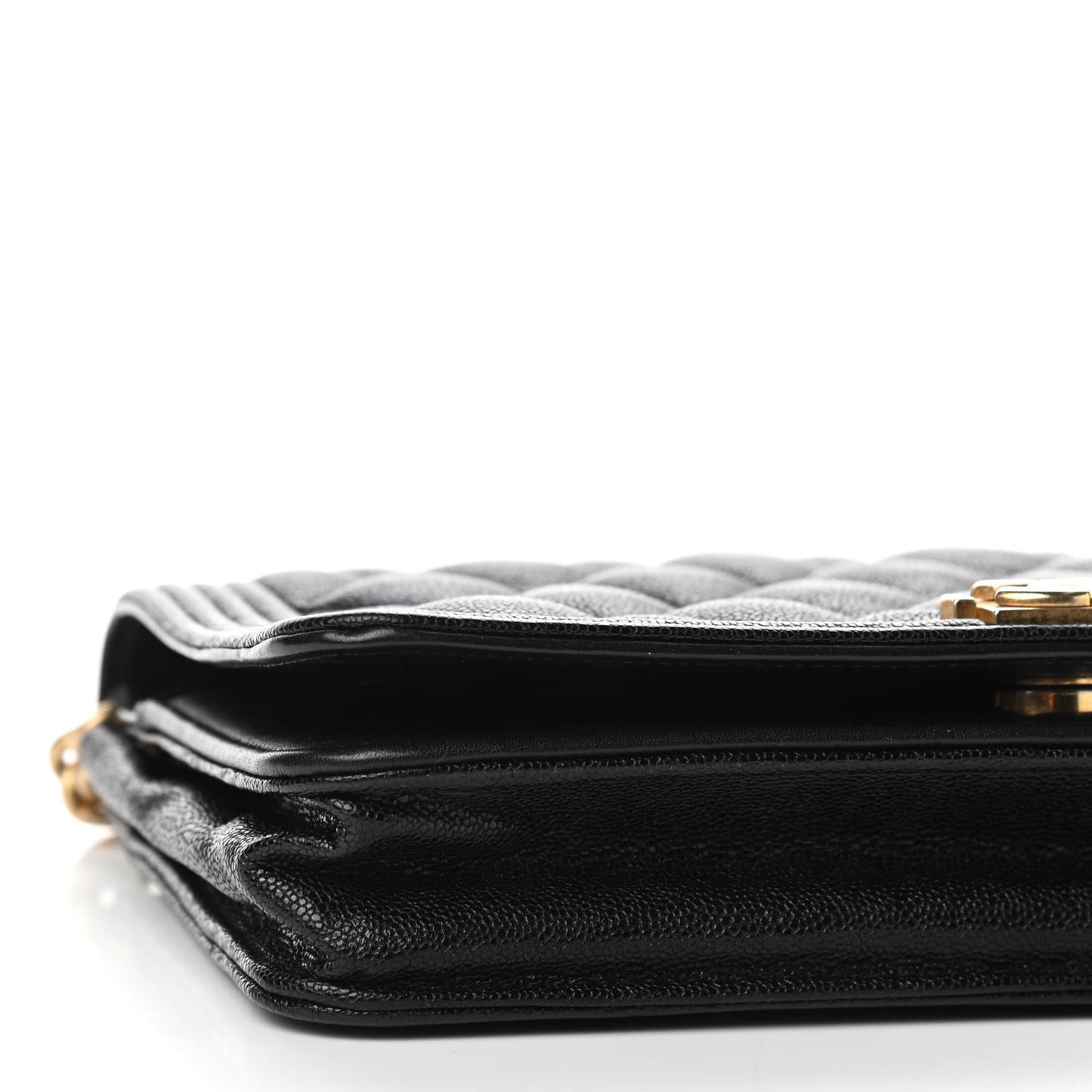 Caviar Quilted Boy Wallet On Chain WOC Black