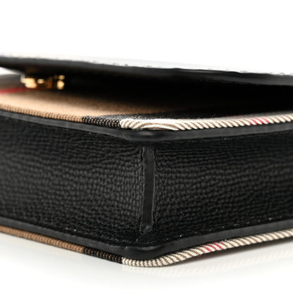 Burberry Derby Calfskin House Check Wallet On Chain Black 9 of 9