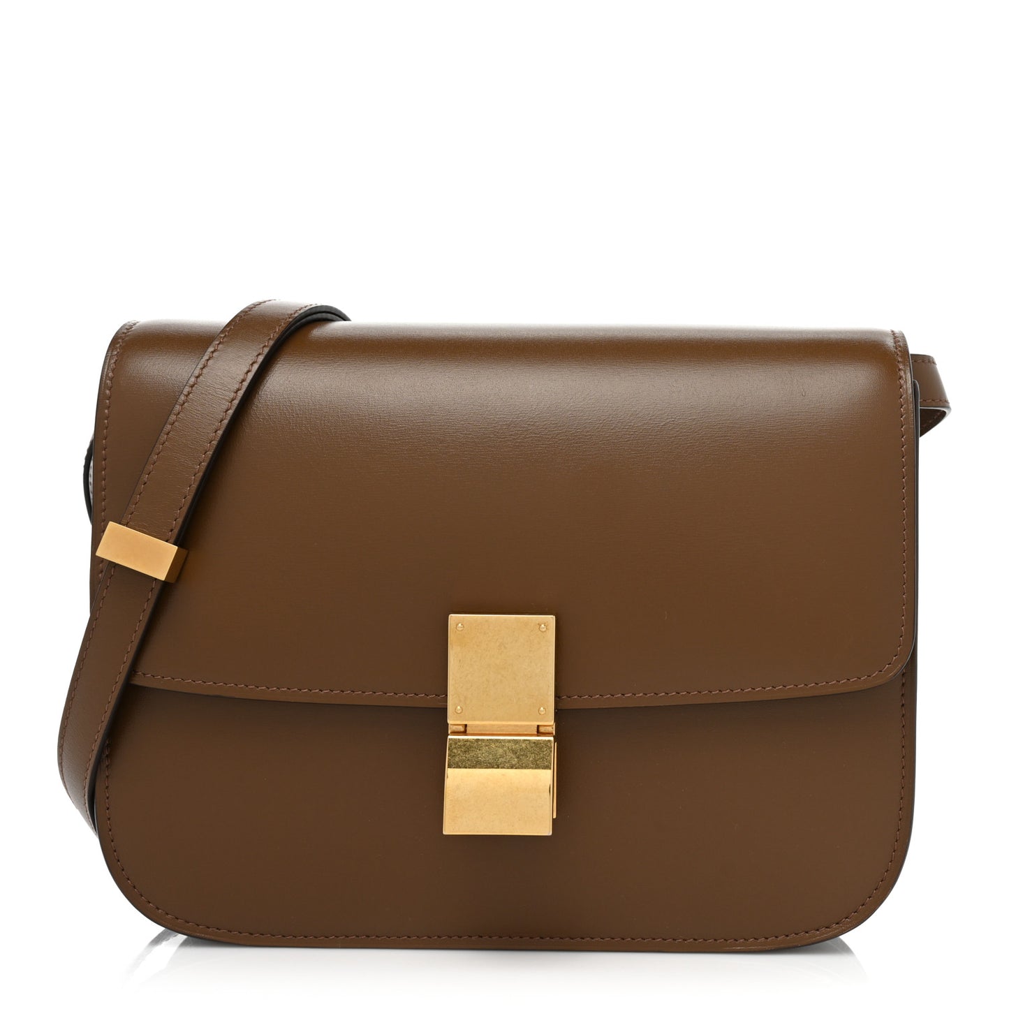 Smooth Calfskin Medium Classic Box Flap Bag Camel