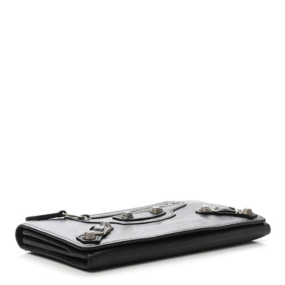 Balenciaga Agneau Giant 12 Silver Hardware Money Wallet Black 4 of 8