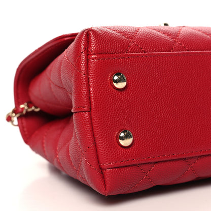 Chanel Caviar Quilted Mini Coco Handle Flap Red 9 of 10