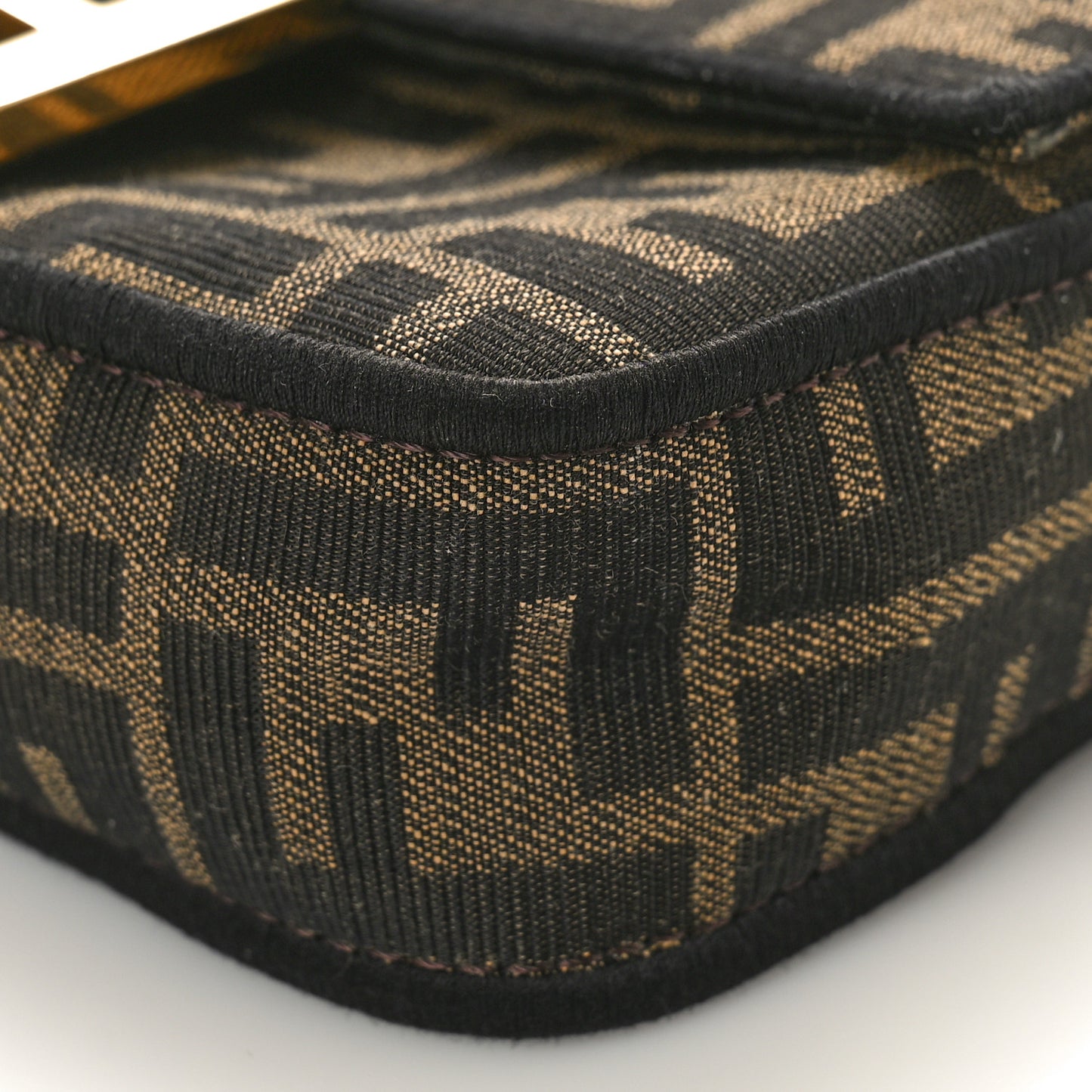 Fabric Jacquard FF 1974 Mini Baguette Tobacco Moro Black
