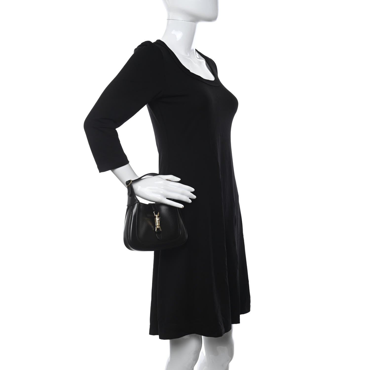 Gucci Boarded Dyana Lux Calfskin Mini Jackie 1961 Hobo Black 3 of 13