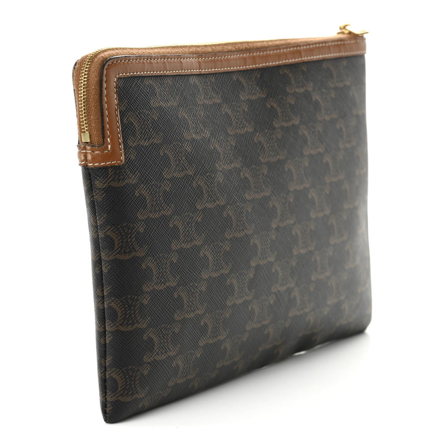 Triomphe Canvas Lambskin Small Pouch Tan