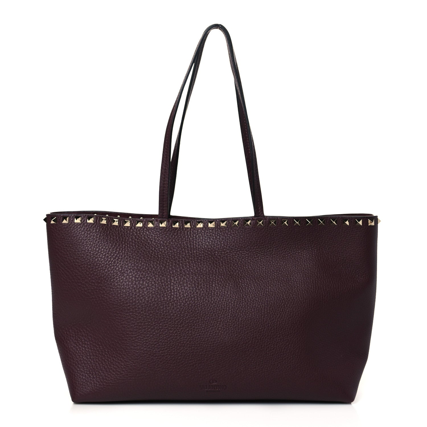Valentino Garavani Grained Calfskin Small Rockstud Shoulder Tote Rubin 1 of 9