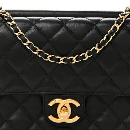 Chanel Lambskin Quilted Medium Crossing Times Flap Black 8 of 11