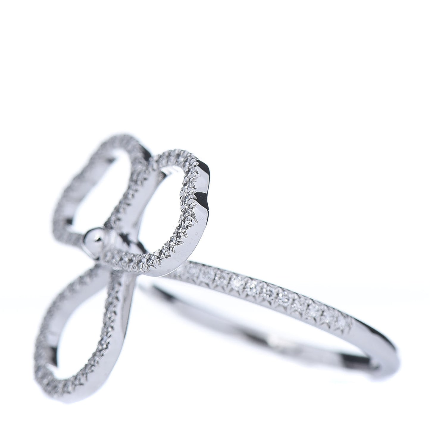 Platinum Diamond Open Paper Flowers Ring 52 6