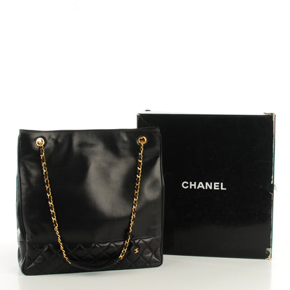 Chanel Lambskin Shopping Tote Black 5 of 8
