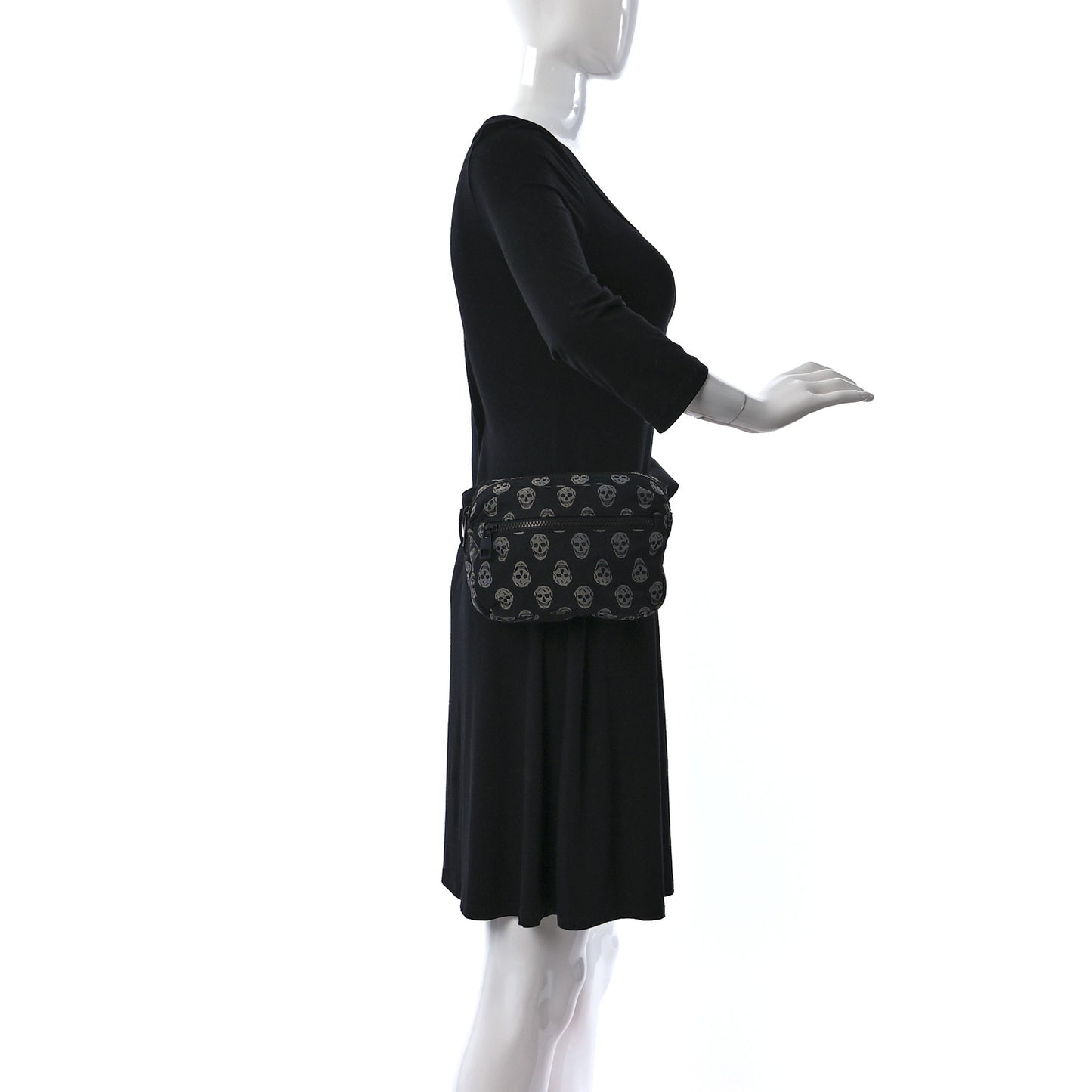 Jacquard Skull Belt Bag Black White