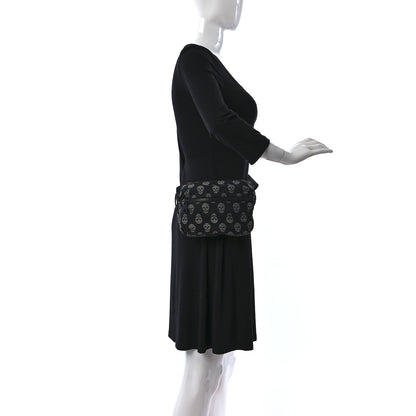 Alexander McQueen Jacquard Skull Belt Bag Black White 2 of 8