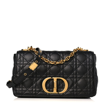 Christian Dior Calfskin Cannage Medium Caro Bag Black 1 of 9