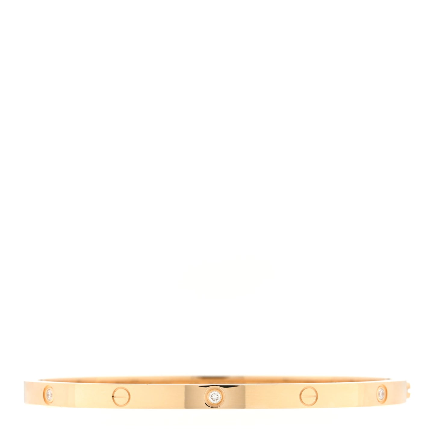 18K Yellow Gold 6 Diamond Small LOVE Bracelet 16