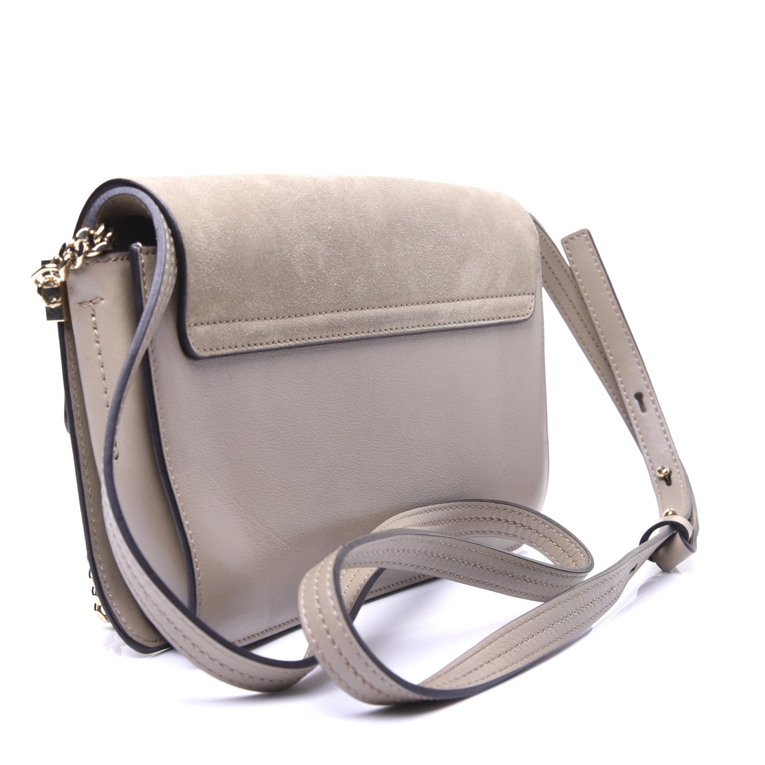 Chloe Suede Calfskin Mini Faye Shoulder Bag Motty Grey 3 of 15