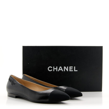 Chanel Lambskin Pointed Toe CC Gabrielle Ballerina Flats 37.5 Black 12 of 12