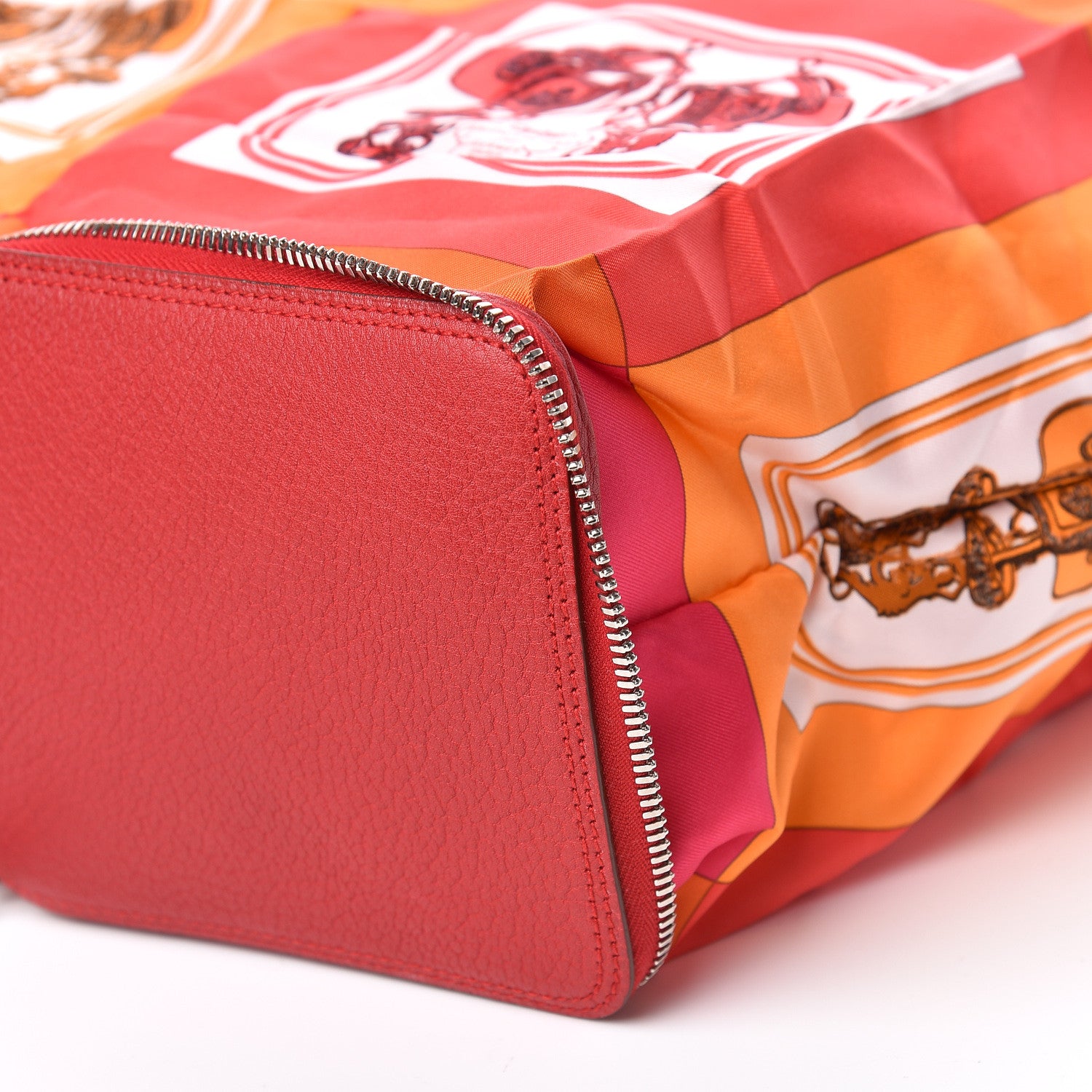 Hermes Buffle Brides de Gala Silky Pop Shopper Tote Rouge Garance 6 of 14