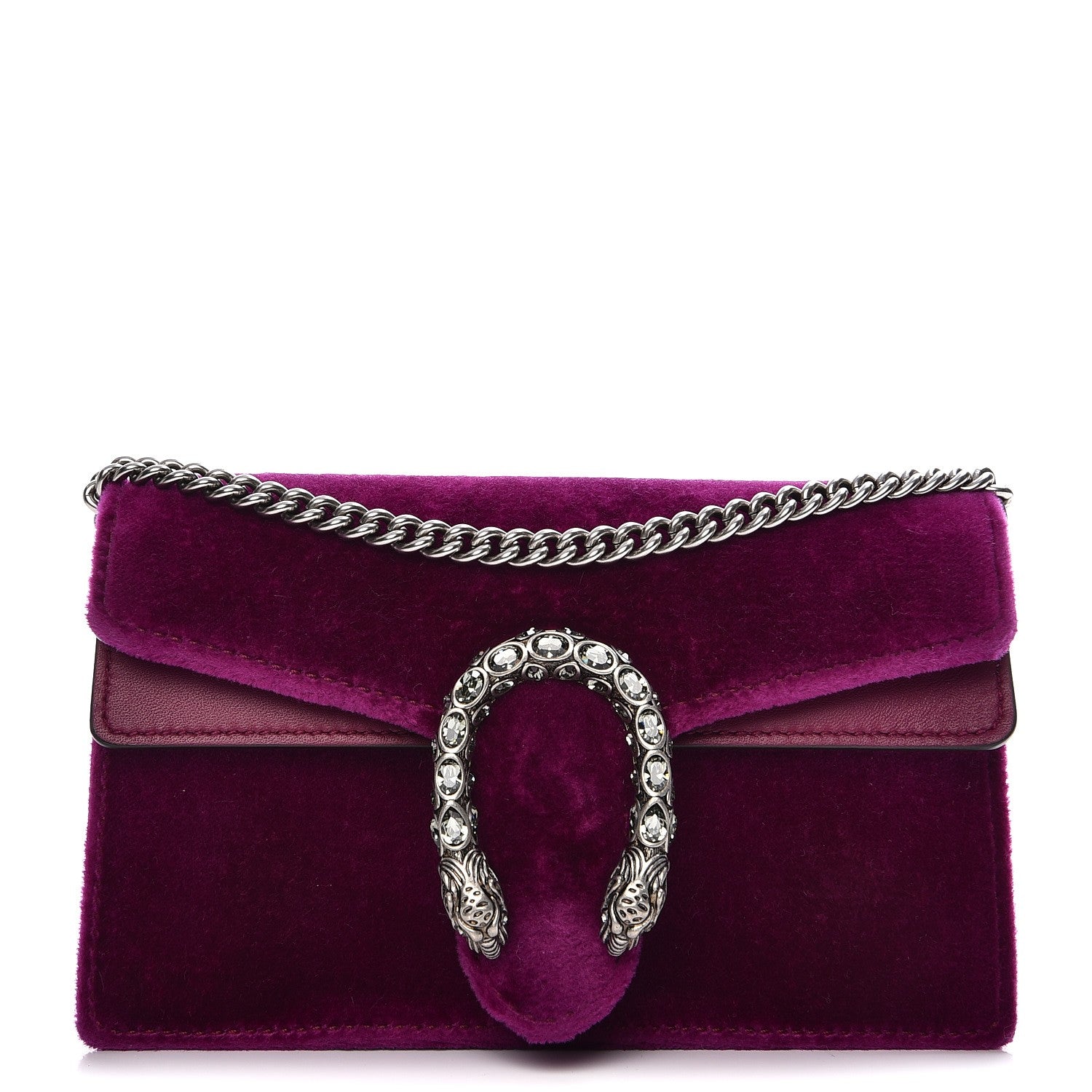 Gucci Velvet Super Mini Dionysus Shoulder Bag Fuchsia Violet Cyclamen 1 of 7