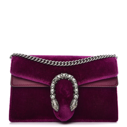 Gucci Velvet Super Mini Dionysus Shoulder Bag Fuchsia Violet Cyclamen 1 of 7