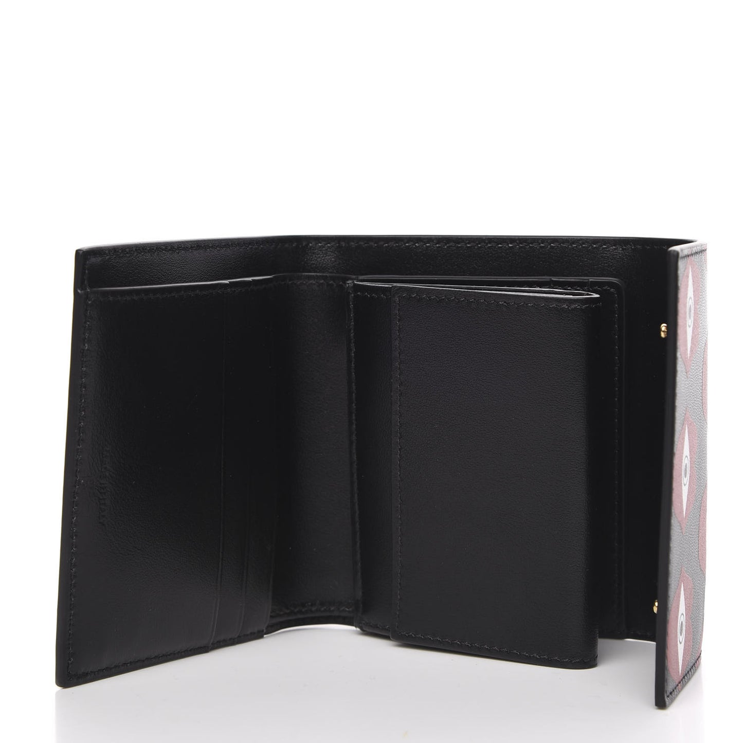 X ANNELI SANAYE HENRIKSSON Smooth Calfskin Telepathic Compact Wallet Red Black