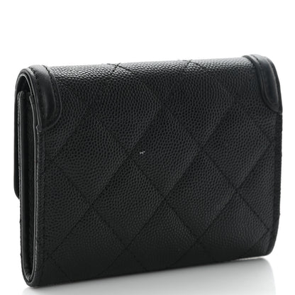 Chanel Caviar Quilted Medium Filigree Flap Wallet Black 3 of 10