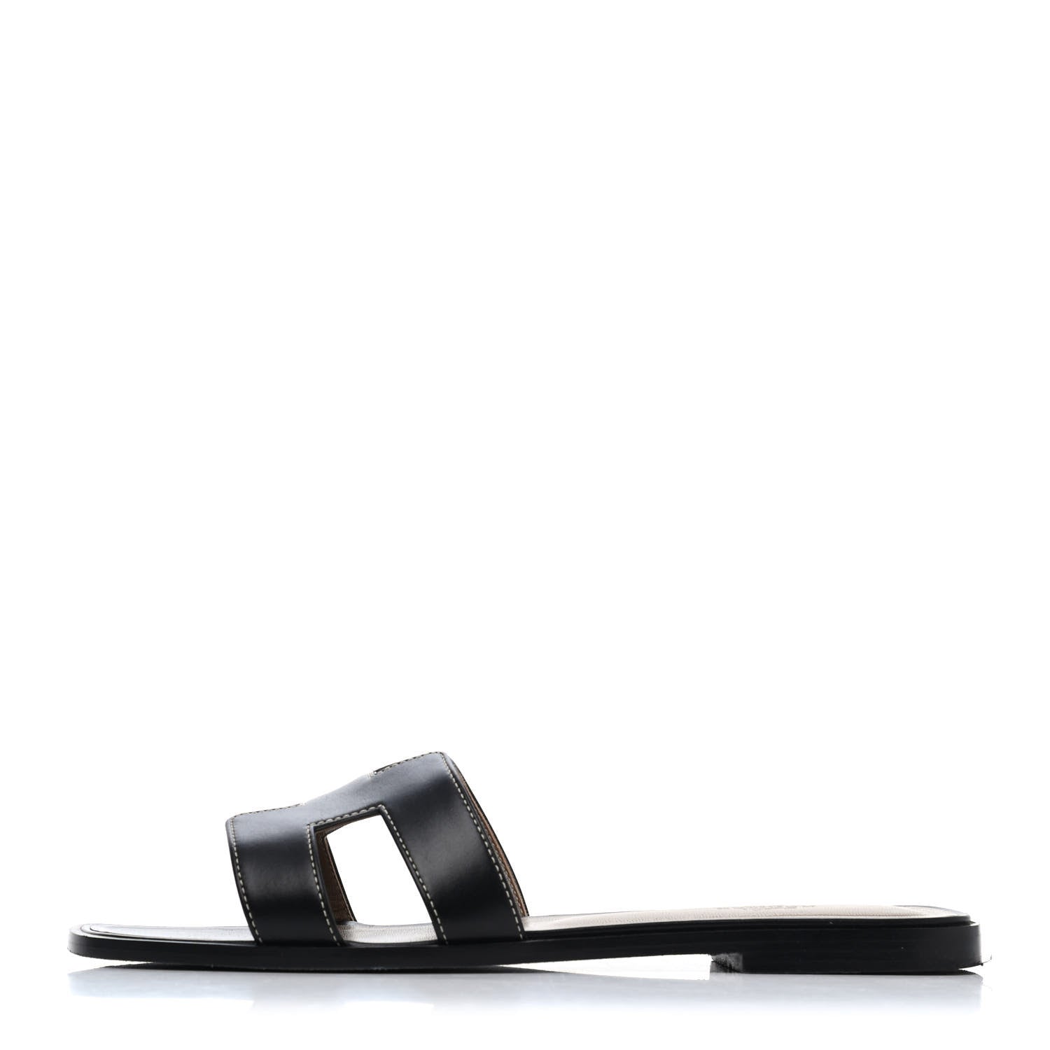 Hermes Box Calfskin Oran Sandals 41 Black 1 of 4