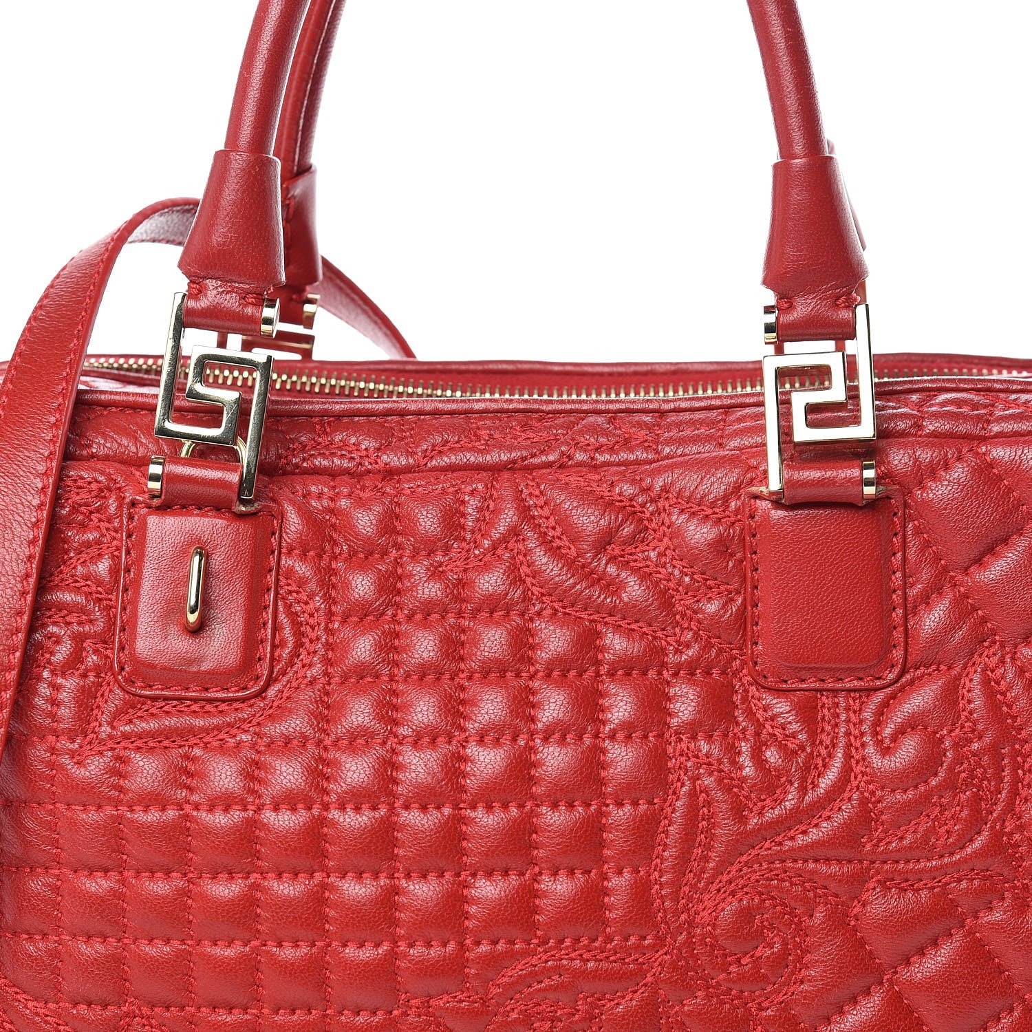 Versace Barocco Quilted Nappa Vanitas Demetra Bag Red 24 of 28